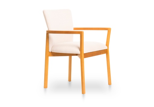 [SS.101-N] SILLON DE COMEDOR GANTT Tela 1,20m A 0,60 P 0,52 H 0,83, Fabricada íntegramente en madera de Lenga, con lustre semimate. Tapizada en Lino. Este producto forma parte de la colección G diseñada en conjunto con el estudio de arquitectura Leone Loray y fabricada por Fontenla