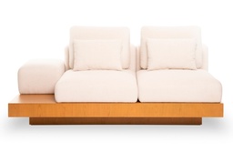 [SF.167] SOFA "G" 2 CUERPOS Tela 10m A 1,80 P 1,06 H 0,65. Fabricado íntegramente en madera. Enchapado en cerezo reconstituido, lustrado natural con OSMO. **Este producto es customizable**