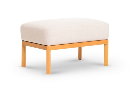 [BQ.075] BANQUETA GANTT CHICA Tela 0,90m A 0,65 P 0,45 H 0,38, Fabricada íntegramente en madera de Lenga, con lustre semimate. Tapizada en Lino. Este producto forma parte de la colección G diseñada en conjunto con el estudio de arquitectura Leone Loray y fabricada por Fontenla
