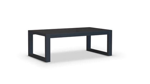 [EXT.70-013] MESA DE CENTRO ALMA Gris Grafito A 1,20 P 0,65 H 0,42, Estructura fabricada en aluminio con recubrimiento poliuretánico en dos terminaciones: blanco o grafito. Se recomienda no exponerlo a la intemperie de manera directa cuando no esté en uso. De lo contrario se deberá utilizar una funda protectora