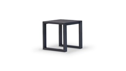 [EXT.70-018] MESA AUXILIAR REPOSERA ALMA Gris Grafito A 0,40 P 0,40 H 0,40, . Estructura fabricada en aluminio con recubrimiento poliuretánico en dos terminaciones: blanco o grafito. Se recomienda no exponerlo a la intemperie de manera directa cuando no esté en uso. De lo contrario se deberá utilizar una funda protectora.