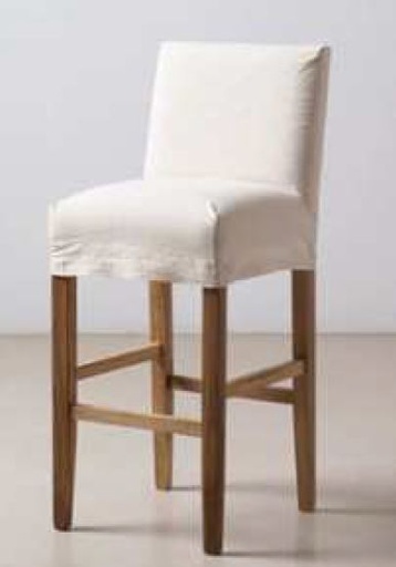 [PbF213] Taburete MEGHAN con funda corta Tela 1,60m (ancho 2.80) A 0,43 P 0,52 H 1,10, Estructura fabricada en paraíso poro abierto y tapizada en tela White. Funda desmontable. * este producto es customizable *
