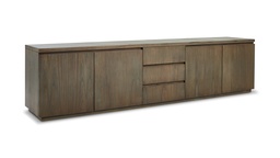 [PbF049] Mueble de Tv MEGHAN A 2,50 P 0,47 H 0,61, Fabricada en paraíso poro abierto, terminación patinado. * este producto es customizable *