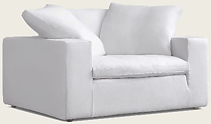 [PbF062] Sillon MEGHAN 1 cuerpo 2 apoyabrazos.  Tela 14,50m (ancho2.80) A 1,60 P 1,30 H 0,98Con una estructura interior robusta fabricada en paraíso poro abierto y la terminación más suave y acolchonada. Un producto tapizada en tela White con fundas desmontables. Incluye 2 almohadones decorativos. * este producto es customizable *