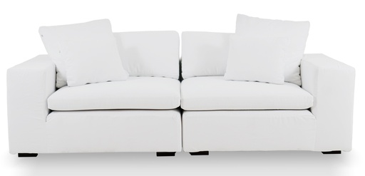 [PbF064] Sofa   MEGHAN 2 cuerpos modulado. Tela 24m (ancho 2.80) A 2,60 P 1,30 H 0,98Con una estructura interior robusta fabricada en paraíso poro abierto y la terminación más suave y acolchonada. Incluye fundas desmontables y 4 almohadones decorativos. * este producto es customizable *