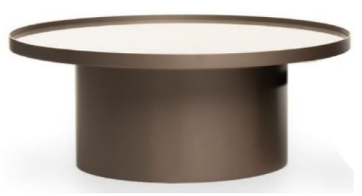 [ML.235] Mesa de Centro Puro Chica, A 0.80m H 0.35 m. Estructura de madera laqueada Farben Metalizado y tapa en vidrio. **Este producto es customizable**