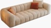 [SF.200] SOFA VOSSA, Tela 15 m. A 2,35 P 1,00. Estructura de madera maciza. Cinchas. resortes y poliester de distintas densidades garantizan la comodidad y durabilidad. Patas de madera maciza lustradas. *Este producto solo es customizable en el tapizado y medida de longitud*