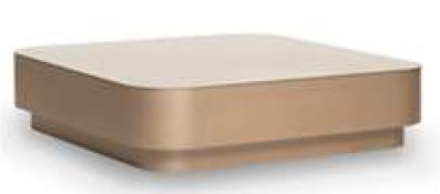 [ML.225] Mesa de Centro Terra, A 1.00m P 1.00m H 0.26 m Estructura de madera Laqueado mate cero y sobre tapa en vidrio incoloro 4 mm **Este producto es customizable**