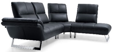 [SF.122] Sofa Esquinero Lenno A 3.15 m P 2.40 m H 0.72 m. Fabricado con estructura en madera , bases en caño y planchuela de acero. Tapizado en cuero Black. **Este producto no es customizable**
