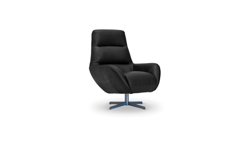 [IM.0561] Sillón Vita,Estructura robusta y confortable. Con patas de acero cromado y tapizado en un exclusivo cuero premium en color Light Grey y black. Stock limitado.