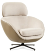 [IM.0618] Sillon Giratorio Nexo, Estructura realizada en aluminio con terminación en color negro. Cinchas, resortes y poliester de distintas densidades garantizan la comodidad y durabilidad. Tapizada en tela rustica al frente y cuero en la parte trasera. *Este producto no es customizable*