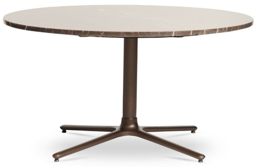 [IM.0623] Mesa de centro Calm. A 0.90 P 0.90 H 0.45. Tapa realizada en mármol, base de acero al carbono con acabado en pintura electroestática metalizada. *Este producto no es customizable*