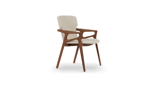 [IM.0662] Silla Nuvola,Fabricada en madera de guindo. Tapizada en género rustico. *Este producto no es customizable*