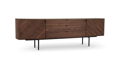 [IM.0651] Aparador Slow, Realizado en madera nogal lustre natural y estructura realizadas en acero en color negro *Este producto no es customizable*