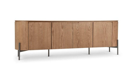 [IM.0652] Aparador Esencia, Con diseño orgánico y minimalista, realizada integramente en madera de guindo con lustre natural y posee estructura laqueada en color metalizado. *Este producto no es customizable*