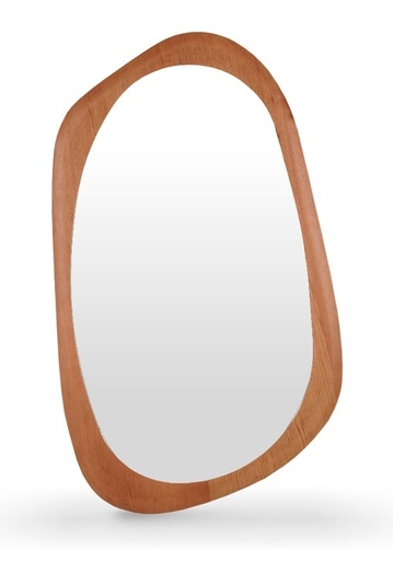 [IM.0655] Espejo Esencia A 0,96m, H 1,60 m  Cuenta con un diseño orgánico y moderno, fabricado íntegramente en madera enchapada en cerezo reconstituido, con lustre natural. *Este producto no es customizable*
