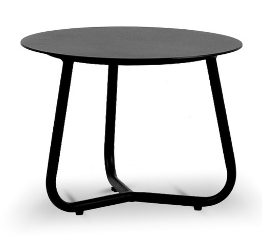 [IM.0629] Mesa Lateral Baja Saint Tropez. A 0.40 H 0.30m.  Realizadas integramente en aluminio terminadas con pintura electroestática en color negro. *Este producto no es customizable*