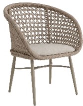 [IM.0634] Silla Amalfi. Cuerda sintetica, almohadon de asiento  y estructura en Aluminio