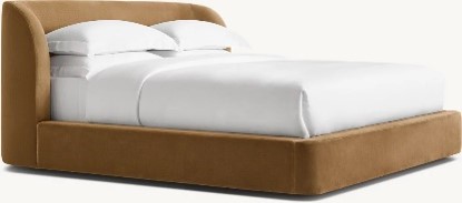 [CA.042] Cama Puro, Tela 16m, Cuero 33m2. A 2.23m P 2.23m H 1.10m. Esructura fabricada en madera, placa perforada. Totalmente tapizada. Patas en guindo. **Este producto es customizable**