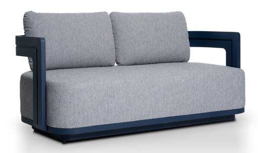 [EXT.70-220] Sofa Amalfi 2 Cuerpos. A 1,70 m P 0,84 m H 0,75 m. Estructura fabricada en aluminio con recubrimiento poliuretánico en terminación color azul marino o cinza. Tapizado con telas náuticas. **Este producto no es customizable**